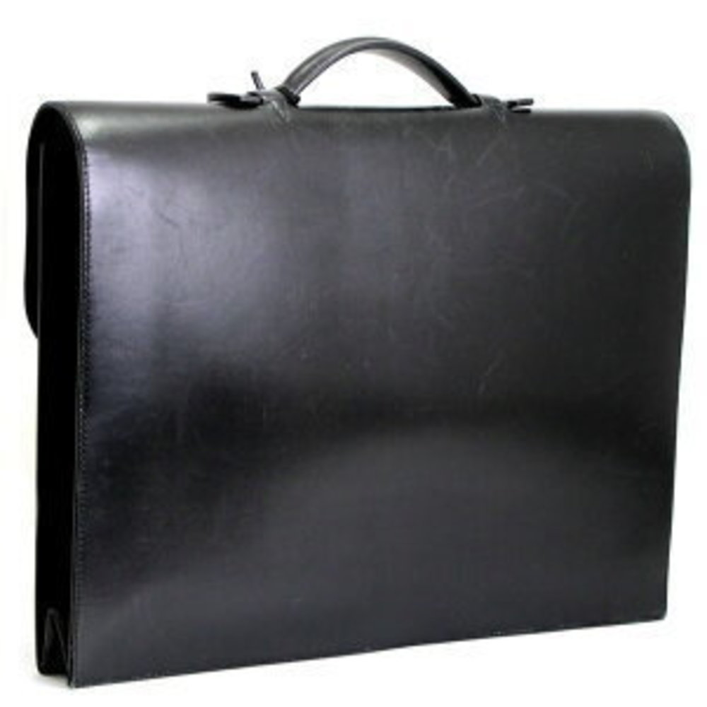 HERMES Sac Depeche Handbag Calf Black C Stamped - Picture 2 of 6